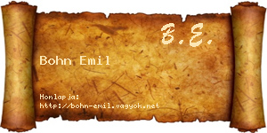 Bohn Emil névjegykártya